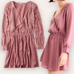 AMERICAN EAGLE - Silky Pink Mini Dress with Elastic Waistband